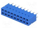Socket; PCB to PCB; female; Dubox®; 2.54mm; PIN: 18; THT; 2A; blue Amphenol Communications Solutions