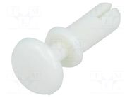 Rivet; polyamide; L.rivet: 10mm; white; dismountable,push-in DREMEC