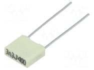 Capacitor: polyester; 3.3nF; 200VAC; 400VDC; 5mm; ±5%; R82; THT KEMET