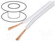 Wire: loudspeaker cable; 2x0.75mm2; stranded; CCA; white GOOBAY