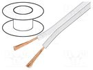Wire: loudspeaker cable; 2x1.5mm2; stranded; CCA; white Goobay