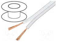 Wire: loudspeaker cable; 2x4mm2; stranded; CCA; white; unshielded Goobay