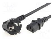 Cable; 3x1mm2; CEE 7/7 (E/F) plug angled,IEC C13 female; PVC LIAN DUNG