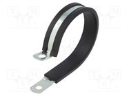 Fixing clamp; ØBundle : 75mm; W: 25mm; steel; Cover material: EPDM 