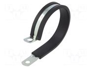 Fixing clamp; ØBundle : 75mm; W: 25mm; steel; Cover material: EPDM MPC INDUSTRIES