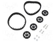 Tracks; Kit: 4 wheels,nut x2,washer x2,screw x4; black; Ø: 35mm POLOLU