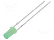 LED; green; 3mm; 750÷1120mcd; 140°; Front: flat; 2.8÷3.6VDC OPTOSUPPLY