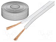 Wire: loudspeaker cable; 2x0.75mm2; stranded; OFC; white Goobay