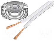Wire: loudspeaker cable; 2x1.5mm2; stranded; OFC; white GOOBAY