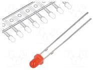 LED; red; 3mm; 10÷15(typ)-20mcd; 30°; Front: convex; 1.8÷2.4VDC OPTOSUPPLY