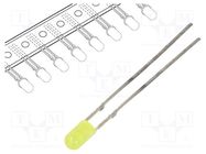 LED; 3mm; yellow; 10÷20mcd; 30°; Front: convex; 1.8÷2.4V; Ammo Pack OPTOSUPPLY