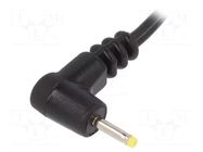 Cable; 2x0.5mm2; wires,DC 2,35/0,7 plug; angled; black; 1.5m BQ CABLE