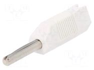 Connector: 4mm banana; plug; 16A; 50VDC; white; non-insulated DELTRON