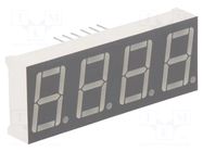 Display: LED; 7-segment; 14.2mm; 0.56"; No.char: 4; red; 30÷60mcd FORYARD