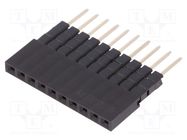 Socket; pin strips; female; PIN: 10; straight; 2.54mm; THT; 1x10 CONNFLY