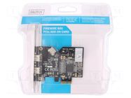 PC extension card: PCIe; Firewire socket 9pin x3; 800Mbps DIGITUS