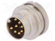Connector: M16; socket; male; soldering; PIN: 8; 5A; 60V; IP68 LUMBERG