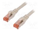 Patch cord; S/FTP; 6; stranded; Cu; LSZH; grey; 5m; 27AWG DIGITUS