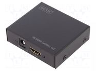 Splitter; HDCP 1.3; LED status indicator; black; 4096x2160px DIGITUS