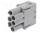 Connector: HDC; module; male; 16A; 830V; Han-Modular®; PIN: 6; Han E® HARTING