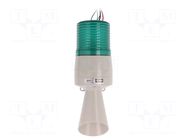 Signaller: lighting-sound; 24VDC; bulb; green; IP54; Ø86x233mm QLIGHT