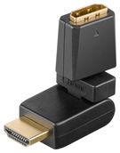 HDMI™ Adapter 360°, gold-plated (4K @ 60 Hz), 1 pc. in polybag, black - HDMI™ female (Type A) > HDMI™ connector male (type A), 360° rotation