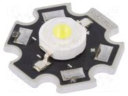 Power LED; white cold; STAR; 1W; 4500-5650K; 120÷130lm; 130°; 350mA ProLight Opto