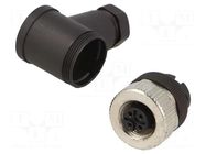 Connector: M12; plug; PIN: 4; female; angled 90°; IP67; for cable MURRELEKTRONIK
