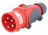 Connector: AC supply 3-phase; plug; male; 32A; 400VAC; GRIP; IP44 PCE