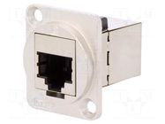 Coupler; FT; Cat: 6a; shielded; 8p8c; RJ45 socket,both sides; metal CLIFF