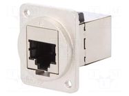 Coupler; FT; Cat: 6a; shielded; 8p8c; RJ45 socket,both sides; metal CLIFF