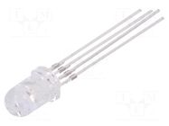 LED; red/green/yellow; 5mm; 30°; Front: convex; No.of term: 4; round OPTOSUPPLY
