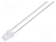 LED; blue; 3mm; 2200÷3800mcd; 30°; Front: convex; 2.6÷3.6VDC LUCKYLIGHT