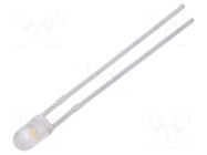 LED; white warm; 3mm; 5000÷8500mcd; 30°; Front: convex; 2.6÷3.6VDC LUCKYLIGHT