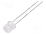 LED; white cold; 5mm; 1000÷1700mcd; 100°; Front: flat; 2.6÷3.6VDC LUCKYLIGHT
