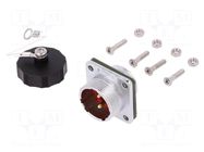 Connector: circular; socket; male; PIN: 2; IP67; WF20; 25A; 500V; 4mm2 WEIPU