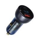 Baseus USB / USB Type C car charger 65 W 5 A SCP Quick Charge 4.0+ Power Delivery 3.0 LCD screen gray (CCKX-C0G), Baseus
