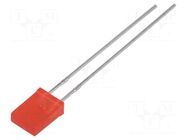 LED; red; rectangular; 5x2x7.05mm; 45÷90mcd; 130°; Front: flat; 20mA LUCKYLIGHT