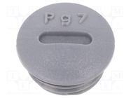 Stopper; PG7; polyamide; dark grey; Thread: PG; 6mm; 10pcs. ALPHA WIRE