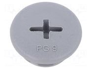 Stopper; PG9; polyamide; dark grey; Thread: PG; 6mm; 10pcs. ALPHA WIRE