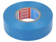Tape: electrical insulating; W: 15mm; L: 10m; Thk: 0.15mm; blue; 240% TESA