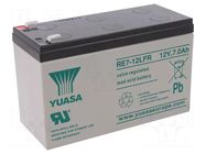 Re-battery: acid-lead; 12V; 7Ah; AGM; maintenance-free YUASA