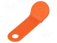 Pellet memory holder in a keychain; orange IBUTTON.CC
