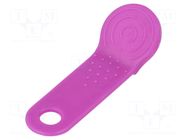 Pellet memory holder in a keychain; purple IBUTTON.CC