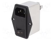 Connector: AC supply; socket; male; Inom: 2A; Ir: 0.35mA; 250VAC ROXBURGH EMC