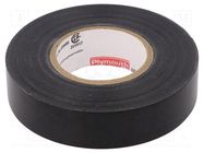Tape: electrical insulating; W: 19mm; L: 20m; Thk: 0.18mm; black PLYMOUTH