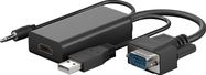 Keitiklis VGA - HDMI (reikalingas papildomas maitinimas per USB) GOOBAY
