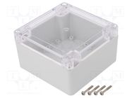 Enclosure: multipurpose; X: 105mm; Y: 105mm; Z: 60mm; ZP; light grey KRADEX