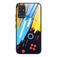 Color Glass Case Durable Cover with Tempered Glass Back and camera cover Samsung Galaxy A71 pattern 1, Hurtel