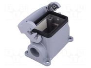 Enclosure for connectors: HDC; size 6; Locking: with latch; M20 WIELAND